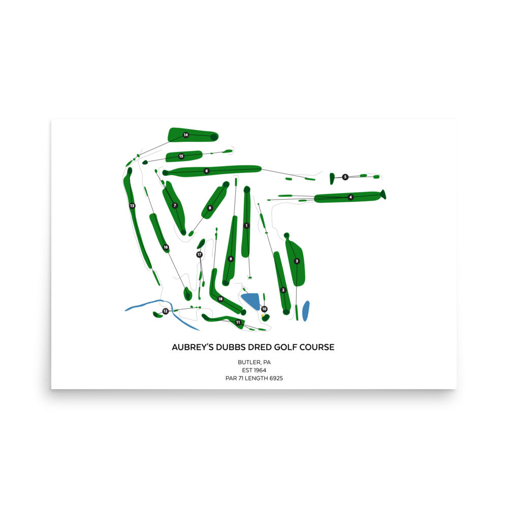Aubrey's Dubbs Dred Golf Course - numbers - Butler, PA